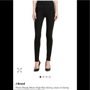 J Brand Maria High-Rise Skinny Jeans, 25, Black